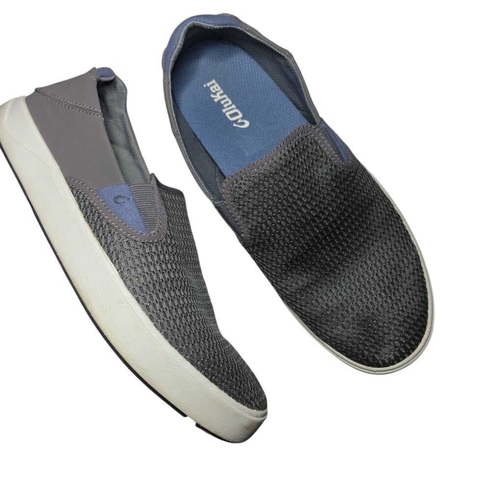 Olukai Lae'ahi Slip On Sneakers Shoes Mens 8.5M Grey Gray Mesh Casual Pavement